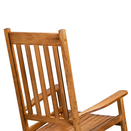 Square Wooden Outdoor Rocking Chair - Natural Finish