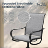 Outdoor Patio Dining Set With Swivel Chairs Gray Textilene
