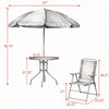 Black & Coffee 6-Piece Patio Dining Set for 4 with Umbrella