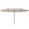 15 Ft Double-Sided Patio Umbrella, Extra-Large Outdoor Market Shade