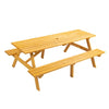 Coastal Solid Wood Picnic Table — Seats 8