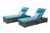Set of 2 Outdoor Rattan Chaise Lounge Chairs with Adjustable Backrests