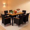 7-Piece Acacia Wood & Wicker Patio Dining Set
