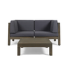 3-Piece Outdoor Loveseat Set with Coffee Table, Acacia Wood
