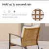 3-Piece Rocking Wicker Patio Conversation Set with 2-Tier Table