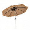 10 Ft Double-Tier Thatched Tiki Patio Umbrella with Push-Button Tilt