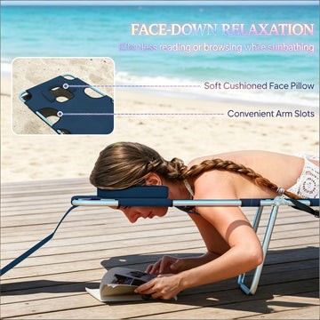 Folding Outdoor Chaise Lounge with Face Cavity