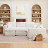 Modern Boucle L-Shaped Sectional Sofa with Two Moveable Ottomans,