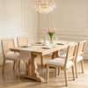 Cane Back Rattan Dining Chairs, Set of 2 — Beige