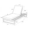 Acacia Wood Chaise Lounge with Dark Grey Cushion
