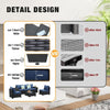 Six Piece All Weather Outdoor Wicker Sectional Sofa Set