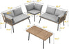 Patio Furniture Set 4 Piece Wicker Outdoor Grey Sectional