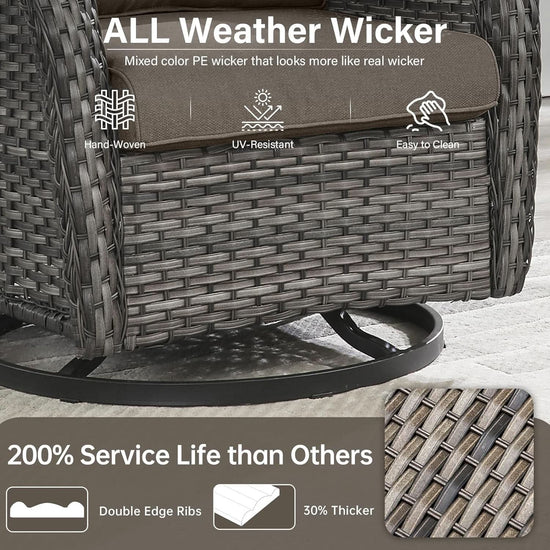 Comfortable Outdoor Swivel Rocker Patio Chairs Set-3
