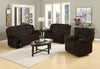 120-Inch Contemporary Brown Fabric Reclining Sofa Set