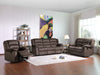 120-Inch Contemporary Brown Fabric Reclining Sofa Set