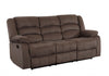 120-Inch Contemporary Brown Fabric Reclining Sofa Set