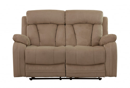 40-inch Modern Beige Fabric Recliner Sofa