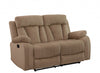 40-inch Modern Beige Fabric Recliner Sofa