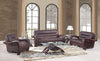 105-Inch Brown Leather Reclining Sofa Set