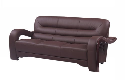 105-Inch Brown Leather Reclining Sofa Set