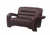 105-Inch Brown Leather Reclining Sofa Set