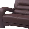 105-Inch Brown Leather Reclining Sofa Set