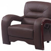 105-Inch Brown Leather Reclining Sofa Set