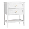 Pine 2-Drawer Nightstand & End Side Table, White