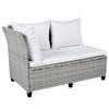 Rattan L-Shaped Patio Sectional — 5-piece outdoor wicker sectional sofa set with cushions