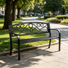 50" Metal Outdoor Bench with Backrest & Armrests