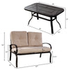 Cushioned Loveseat & Coffee Table Set, Beige
