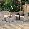 Rattan 4-Piece Outdoor Conversation Set with Loveseat