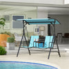 Two-Seat Patio Swing with Adjustable Canopy and Storage