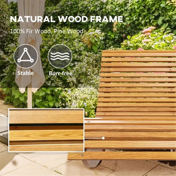 Teak Wood Outdoor Rocking Chair with Adjustable Recline