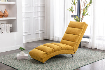 Linen Massage Chaise Lounge Recliner with Curved Backrest