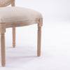 French Country Linen Oval-Back Dining Chair, Set of 2, Beige
