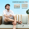 Rattan Wicker 3 Seater Patio Couch With Cushions, 2 Throw Pillows, Outdoor Furniture Rattan Sofa, Light Gray
