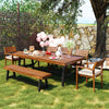 Acacia Wood Outdoor Dining Set — 7 Piece, Seats 8