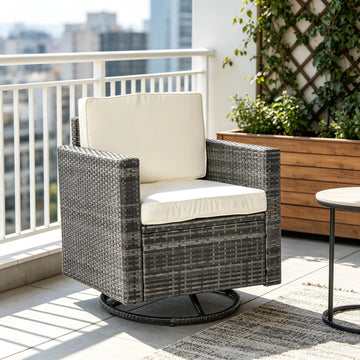 PE Wicker Outdoor Swivel Rocker Chair