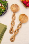 Twisted Olive Wood Salad Server