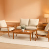 Acacia Wood Patio Set with Cushions and Coffee Table
