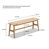 Woven Cane & Oak Dining Bench