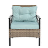 4-Piece PE Wicker Conversation Set with Black Metal Table