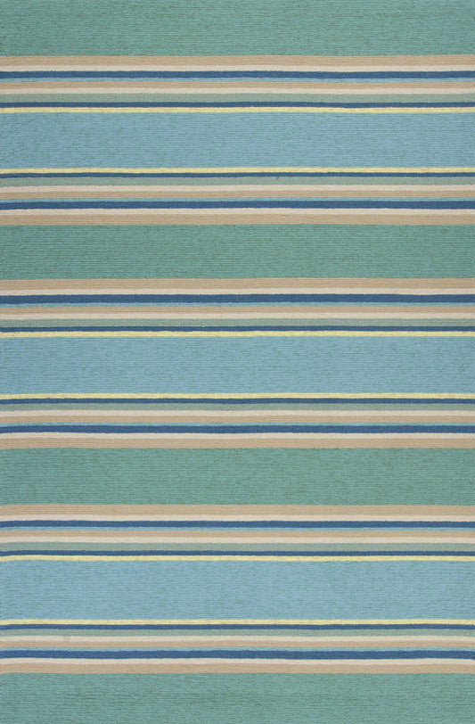5inches x 7inches Ocean Stripes UV Treated Indoor Outdoor Area Rug