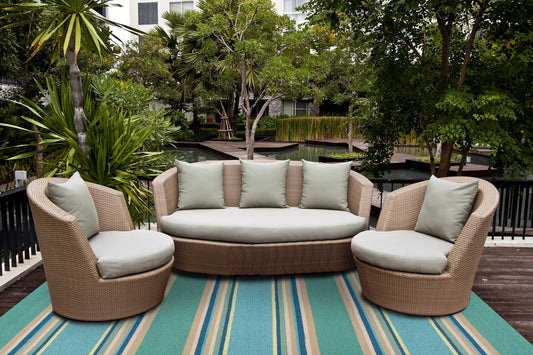 5inches x 7inches Ocean Stripes UV Treated Indoor Outdoor Area Rug