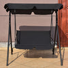 Cushioned Steel Patio Loveseat Glider with Canopy