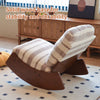 Grey Upholstered Glider Rocking Chair with Solid Wood Frame