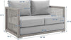 Modern Gray Wicker Rattan Loveseat for Outdoor Spaces