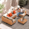 5-Piece Outdoor Patio Sectional Sofa Set, Salmon Orange
