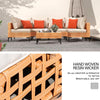 5-Piece Outdoor Patio Sectional Sofa Set, Salmon Orange